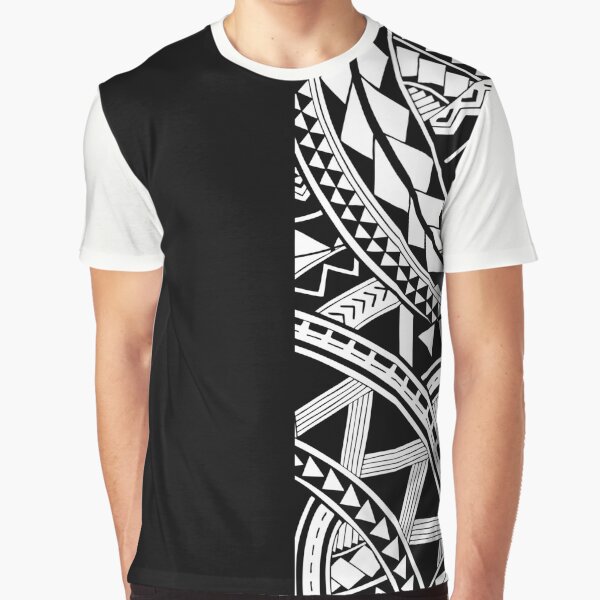 Polynesian Tattoo Other Half Black Design #2 Pocket T-Shirt – Anehana