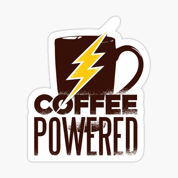 Powered By Coffee Design Sticker