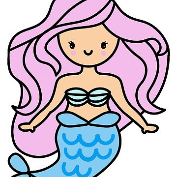 cute mermaid drawing little princess kawaii cliparts