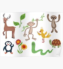Cute Nature Vectors Poster