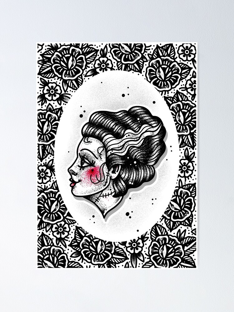 To Have Bride of Frankenstein Vintage Style Romance Cute Traditional Tattoo  Flash Greeting Card for Sale by ellamobbs  Redbubble