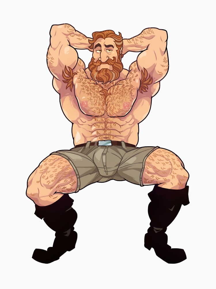 Hombre oso gay flexionando músculos de vincettiart 