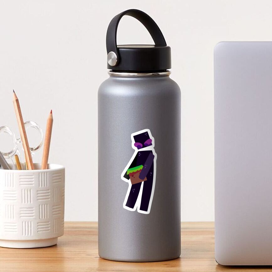 "Minecraft Enderman Holding Grass Block Sticker" Sticker for Sale by