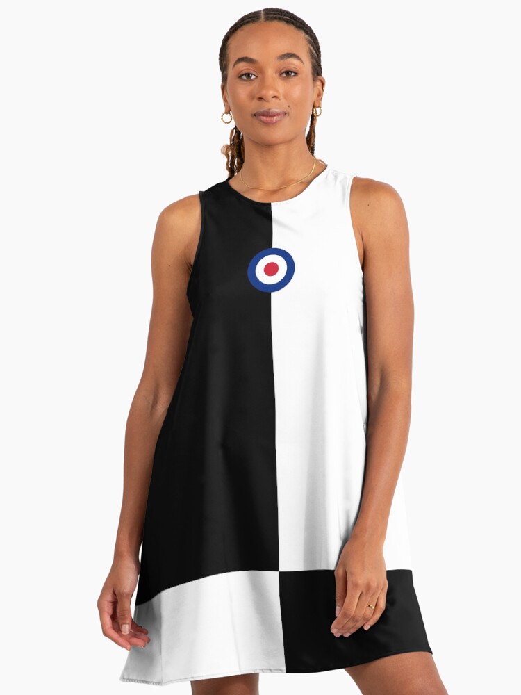Mod Four Square Black & White With Mod Logo Black-And-White A-Line Dress