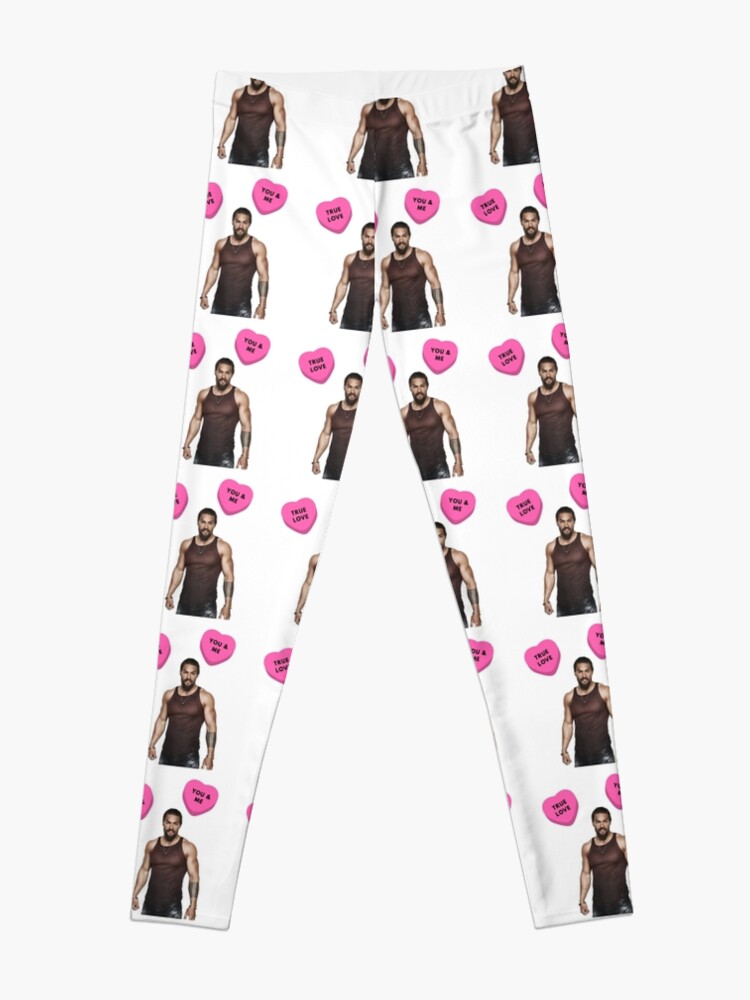 Alternate view of Jason Momoa, Valentine's day, Gifts, Presents, Cute, Love, Pink, Cool, Friendship, Romantic, Friends, Cinema, Film, Actor, Culture Leggings