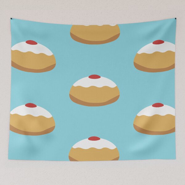 Item preview, Hanukkah holiday Sufganiyah flat design icon designed and sold by Maor Winetrob.