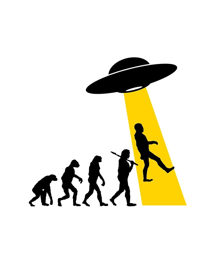 Human Evolution Aliens UFO Funny Art Human Evolution Aliens UFO Funny Art