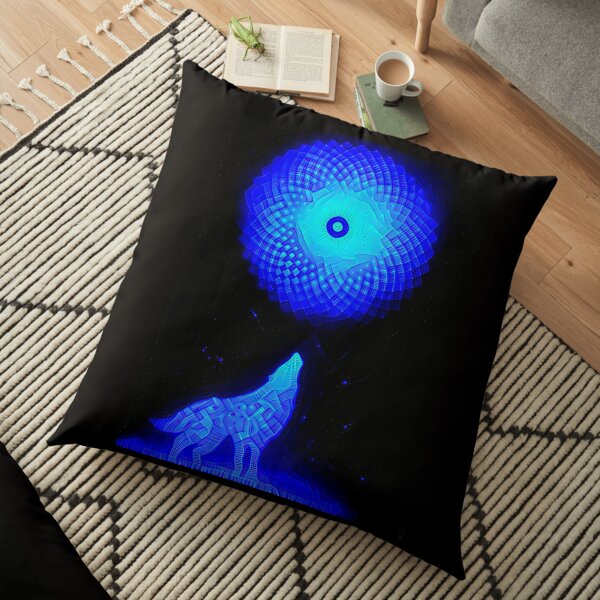 Fractal Moon Cry by Spaced Painter Floor Pillow