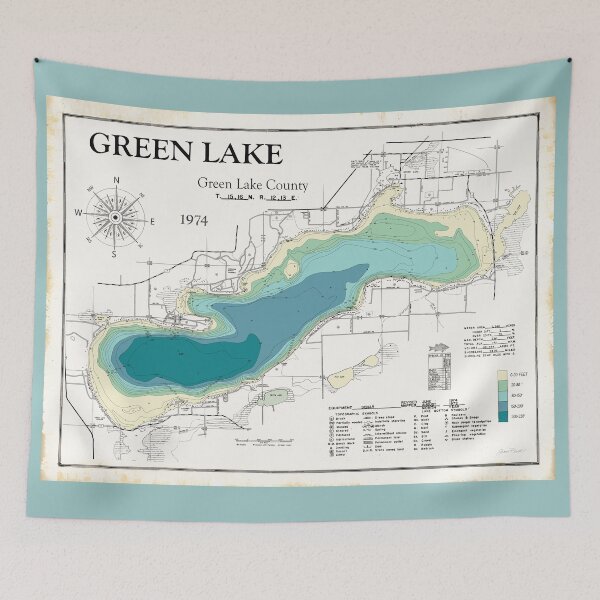 Item preview, Green Lake Map Wisconsin 1974 designed and sold by Jean Plout.