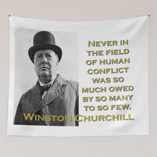 Item preview, Never In The Field Of Human Conflict - Churchill designed and sold by CrankyOldDude.