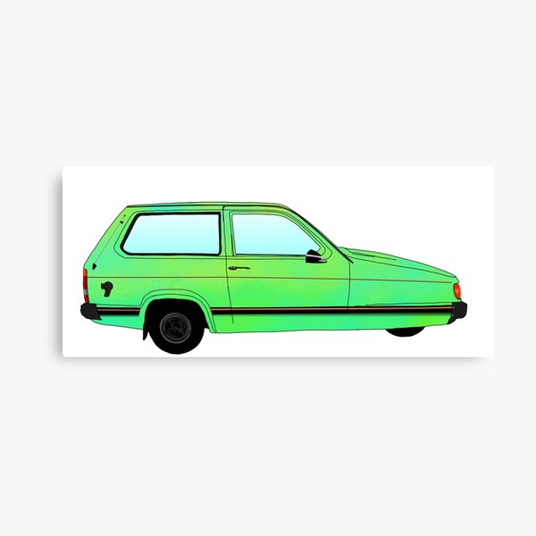 "Reliant robin side profile blue/green" Canvas Print for Sale by