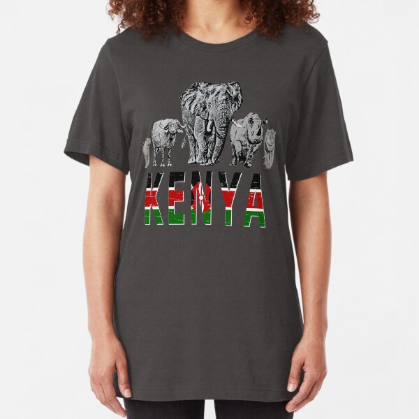 Africa's Big 5 Animals for Kenyans Slim Fit T-Shirt