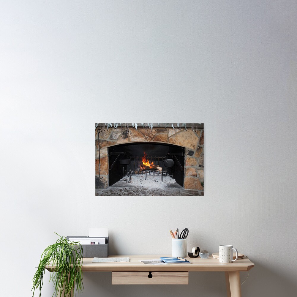 Warm And Cozy Fireplace Poster