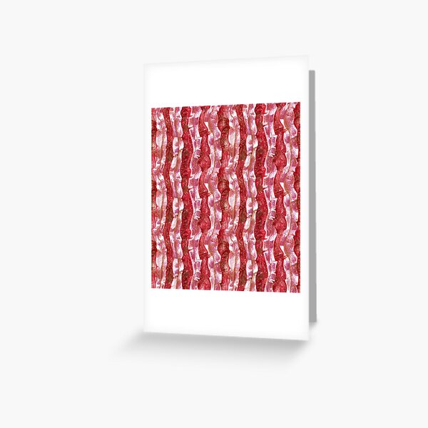 Bacon Stripe Stripes Seaweed Striped Red White Pattern Greeting Card