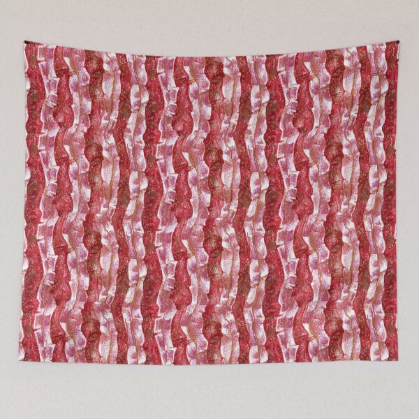 Aperçu de l'œuvre Bacon Rayures Rayures Algues Rayées Rouge Blanc Motif créée et vendue par Julia Khoroshikh.