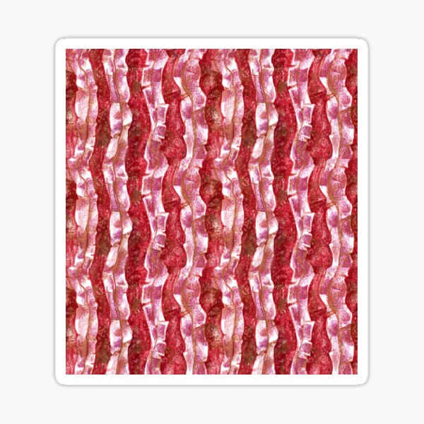 Bacon Stripe Stripes Seaweed Striped Red White Pattern Sticker
