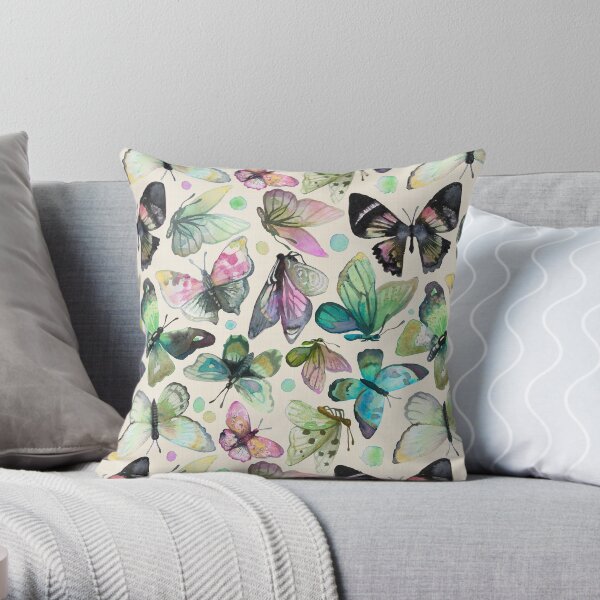 watercolor butterflies Throw Pillow
