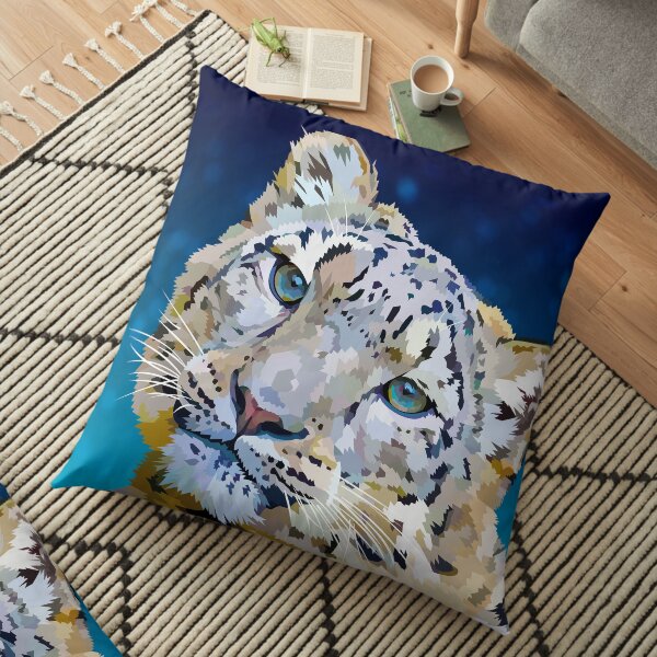 Snow Leopard Floor Pillow
