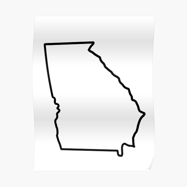 Georgia State Outline Poster For Sale By Chocmusings Redbubble   Poster,504x498,f8f8f8 Pad,600x600,f8f8f8.u6 