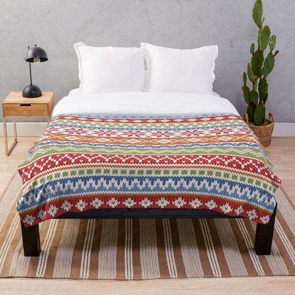 Fair Isle Multicolor Throw Blanket
