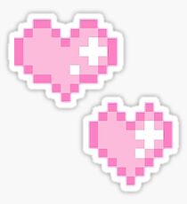 Pink Sparkle Hearts Sticker