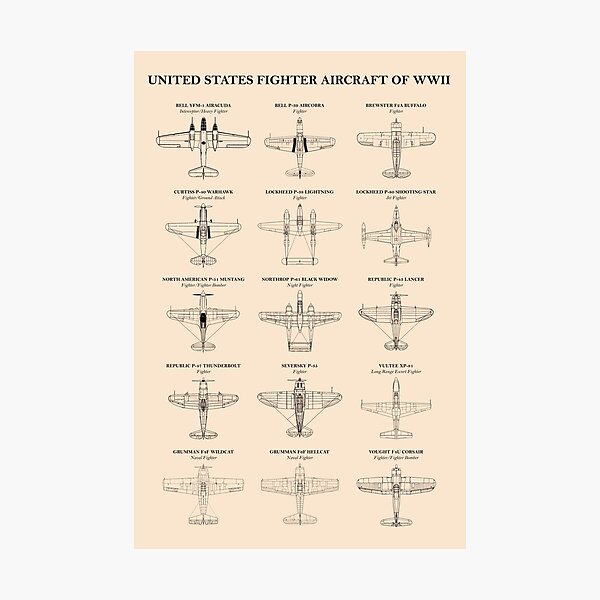 American Fighter Aircraft of WW2 Photographic Print