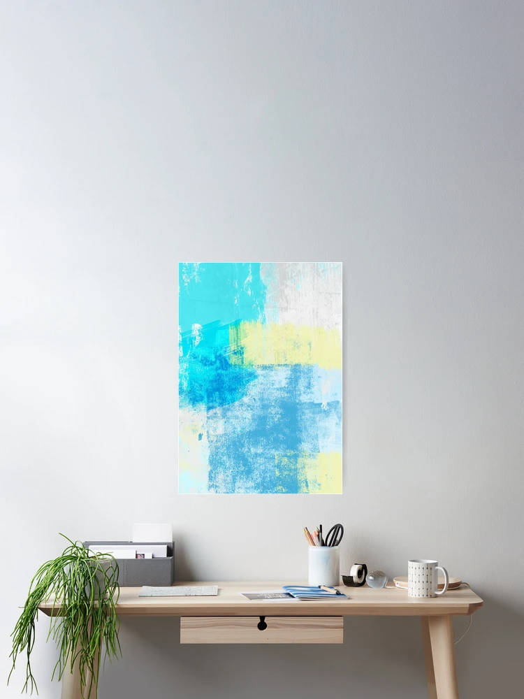 Thumbnail 2 of 3, Poster, Turquoise abstract designed and sold by Raluk.