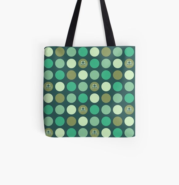 Dotty Wildlife: Frogs All Over Print Tote Bag