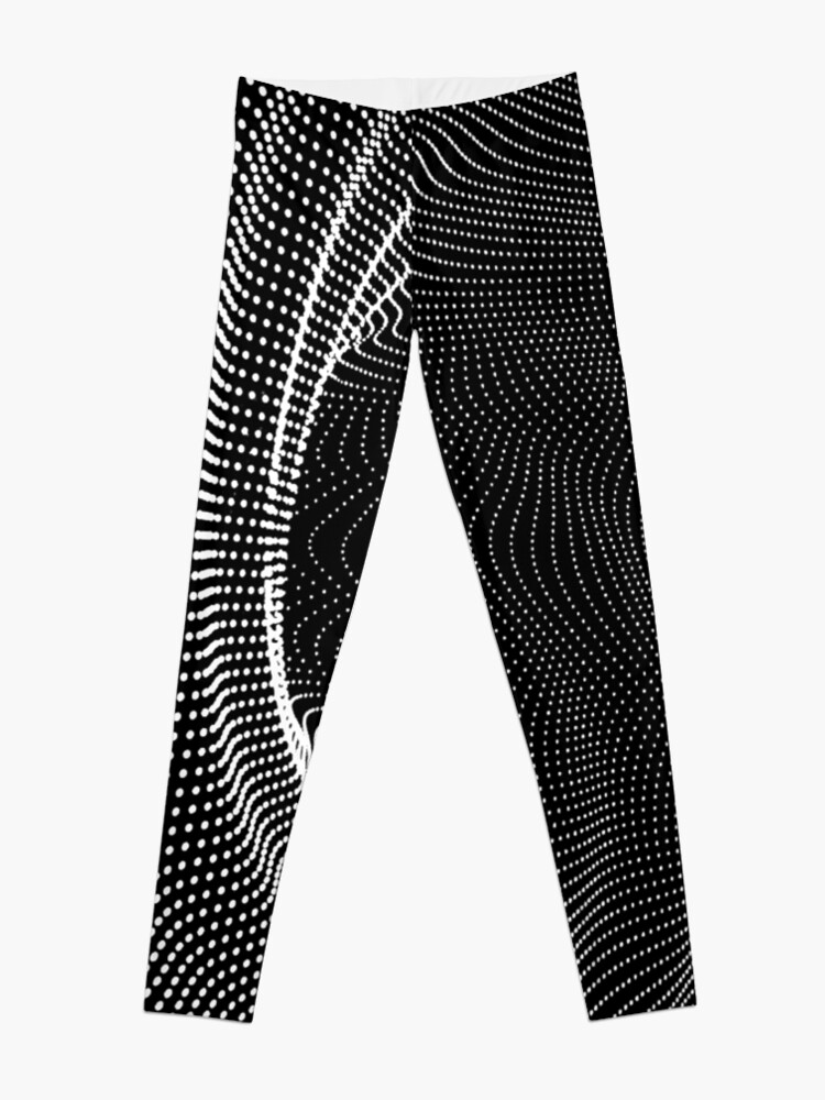 Alternate view of #blackandwhite #photography #monochrome #circle #abstract #pattern #dark #design #rug #spiral #horizontal #blackcolor #inarow #textured #nopeople #backgrounds Leggings
