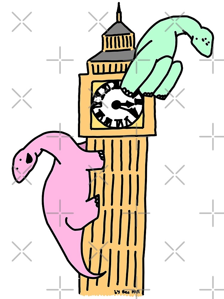 Dinosaurs on Big Ben by BecHillComedian