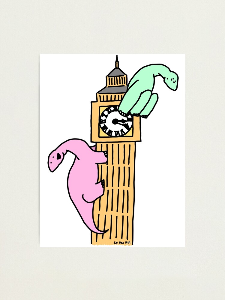 Alternate view of Dinosaurs on Big Ben Photographic Print