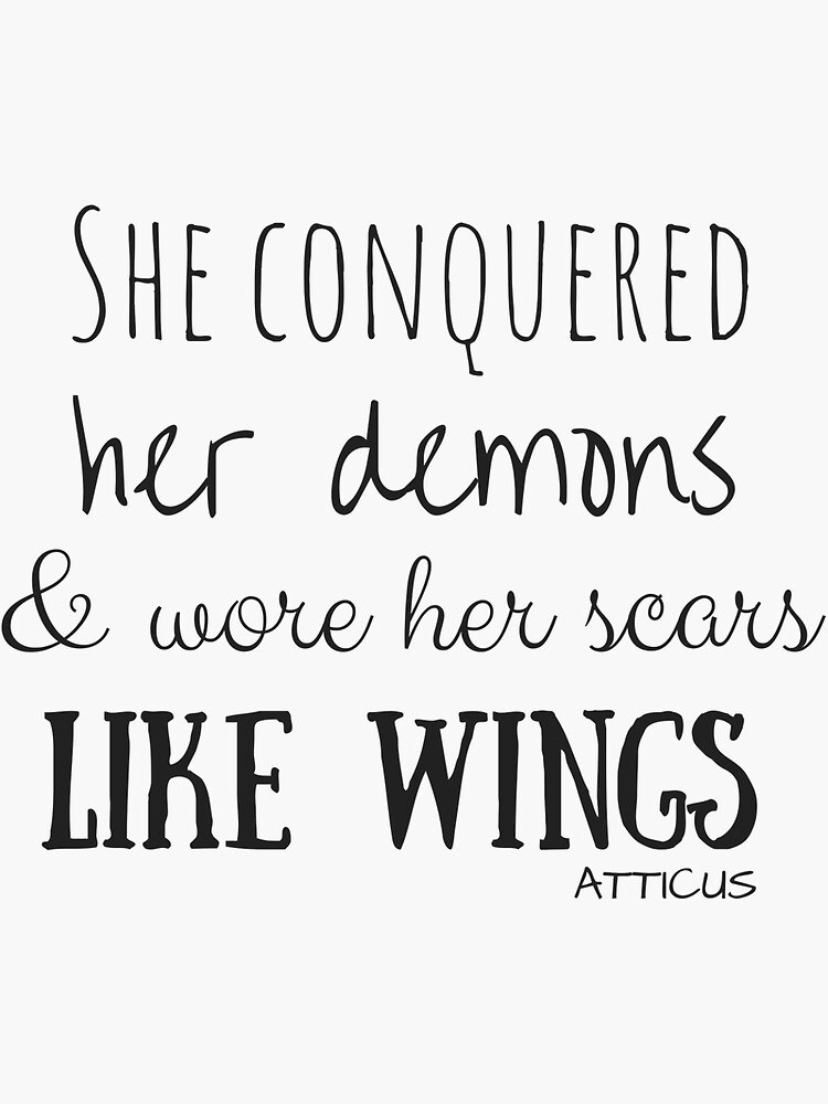 "She Wore Her Scars Like Wings" Sticker for Sale by syreetalynn Redbubble