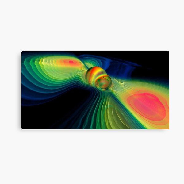 #ComputerSimulation, #signals #GravitationalWaves #MergingBlackHoles #BlackHoles #Компьютерноемоделирование #черныедыры #abstract #design #bright #illustration #rainbow #pattern #motion #shape #art Canvas Print