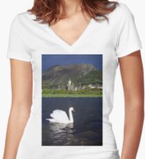 The Swan and the Storm Women's Fitted V-Neck T-Shirt