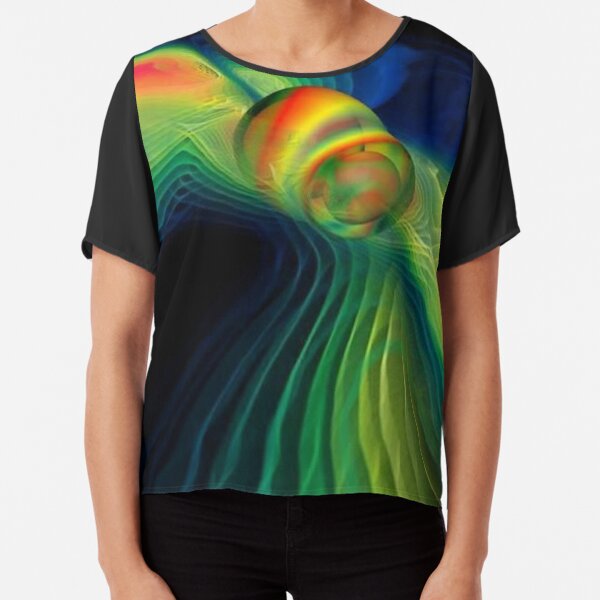 #ComputerSimulation, #signals #GravitationalWaves #MergingBlackHoles #BlackHoles #Компьютерноемоделирование #черныедыры #abstract #design #bright #illustration #rainbow #pattern #motion #shape #art Chiffon Top