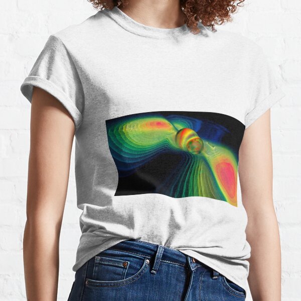 #ComputerSimulation, #signals #GravitationalWaves #MergingBlackHoles #BlackHoles #Компьютерноемоделирование #черныедыры #abstract #design #bright #illustration #rainbow #pattern #motion #shape #art Classic T-Shirt