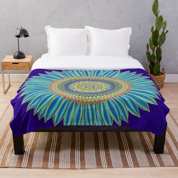 Item preview, Sunflower mandala - blue, red and gold designed and sold by Simut-P.