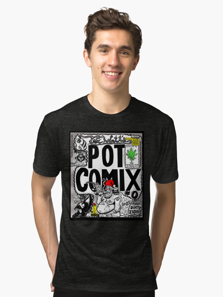 Alternate view of Pot Comix #0, Cover Tri-blend T-Shirt