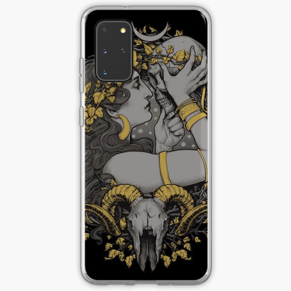 avec un crâne humain et bélier dans un cadre botanique. Coque souple Samsung Galaxy
