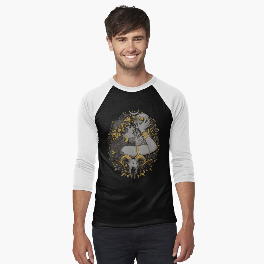 Item preview, Baseball ¾ Sleeve T-Shirt designed and sold by medusadollmaker.