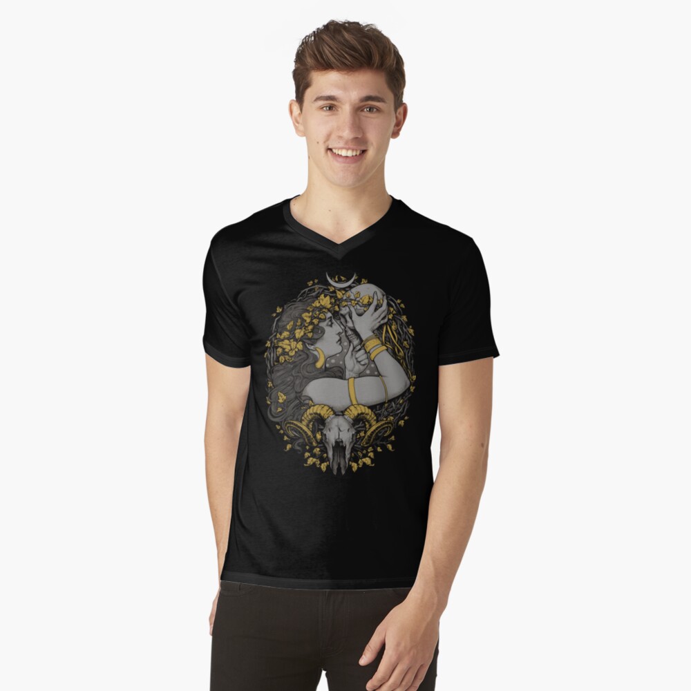 Item preview, V-Neck T-Shirt designed and sold by medusadollmaker.