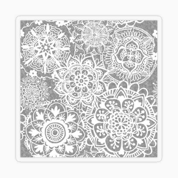 Soft Grey Mandala Pattern Transparent Sticker