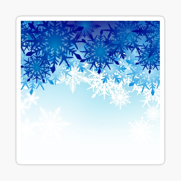 Blue & White Ombre Snowflakes / Winter / Christmas Holiday Pattern Sticker