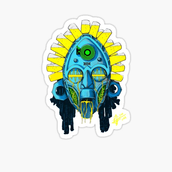 Poisonous African mask Sticker