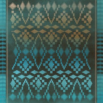 Artwork thumbnail, Aqua Southwest Ombre' by Nina May Designs