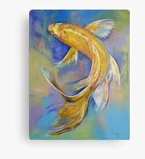 Orenji Butterfly Koi Metal Print