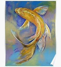 Orenji Butterfly Koi Poster