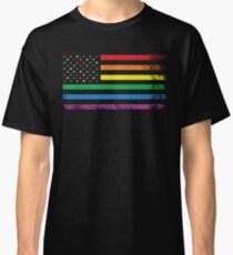 Rainbow American Flag Classic T-Shirt