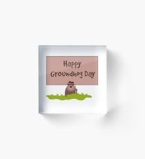 Happy Groundhog Day 2019 Acrylic Block