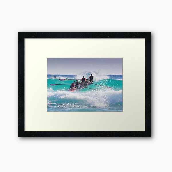 Surfboat at Narooma Beach Framed Art Print